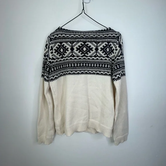 Lauren Ralph Lauren Black and Cream Patterned Sweater petite small - Picture 7 of 7